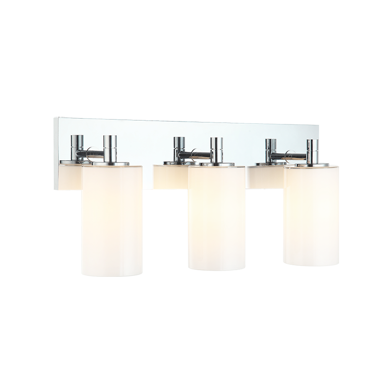Steel Frame with Cylindrical Glass Shade Vanity Light