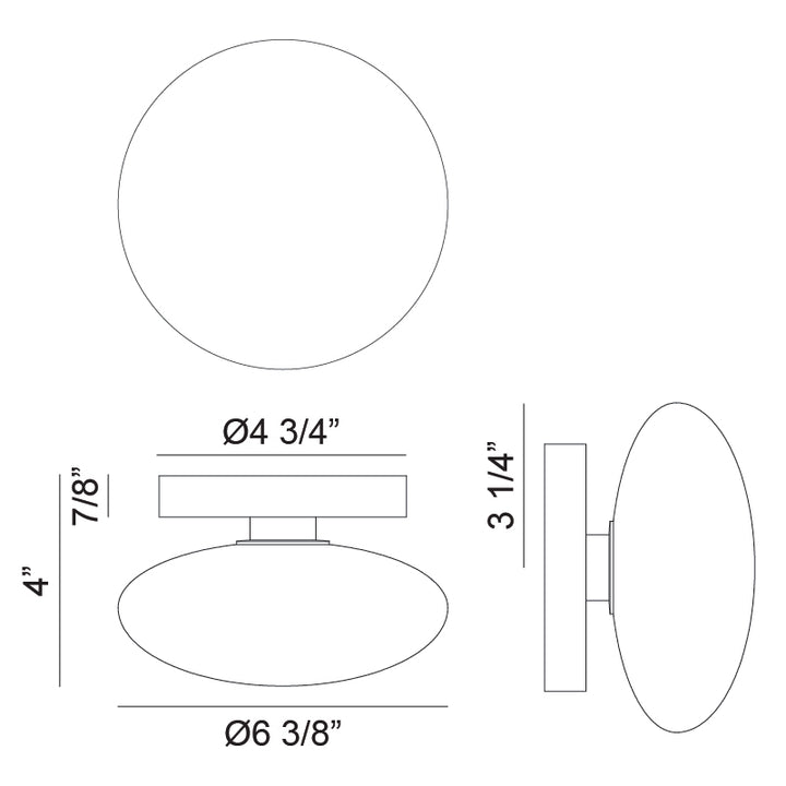 Steel Frame with Opal Glass Shade Wall Sconce