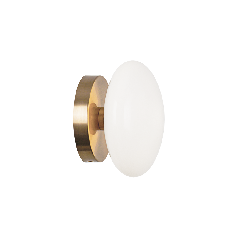 Steel Frame with Opal Glass Shade Wall Sconce