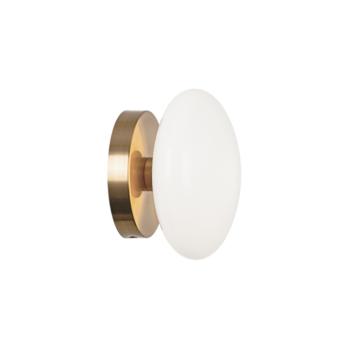 Steel Frame with Opal Glass Shade Wall Sconce