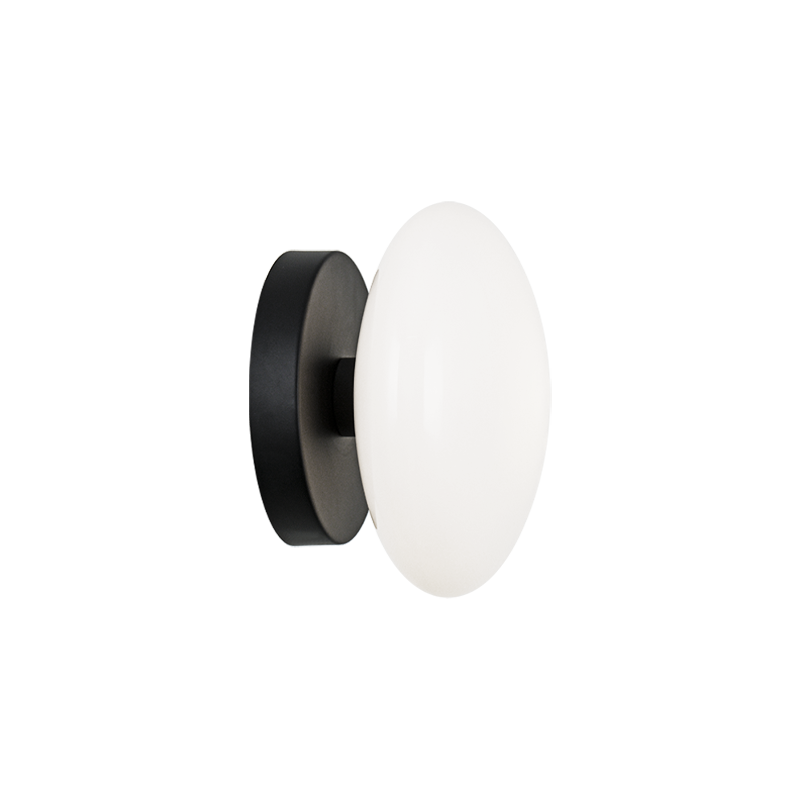 Steel Frame with Opal Glass Shade Wall Sconce