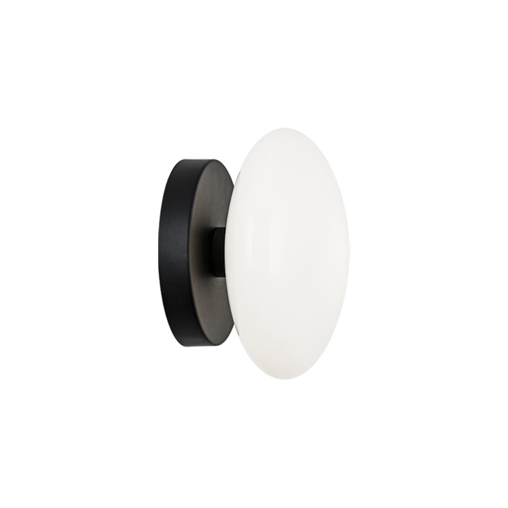Steel Frame with Opal Glass Shade Wall Sconce