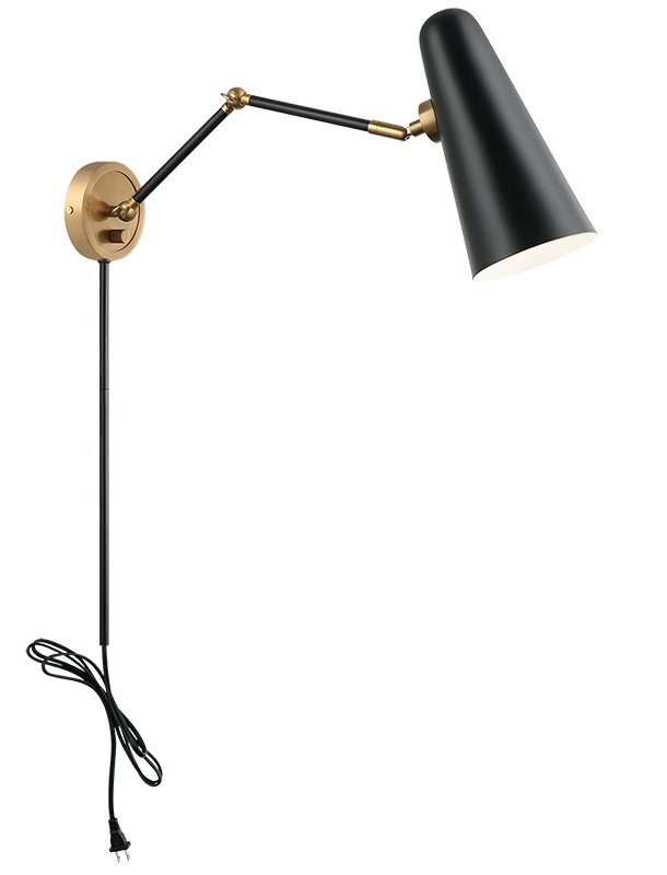 Steel Frame with Adjustable Arm and Head Wall Sconce