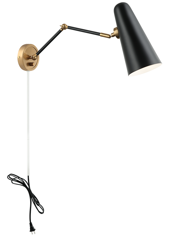Steel Frame with Adjustable Arm and Head Wall Sconce