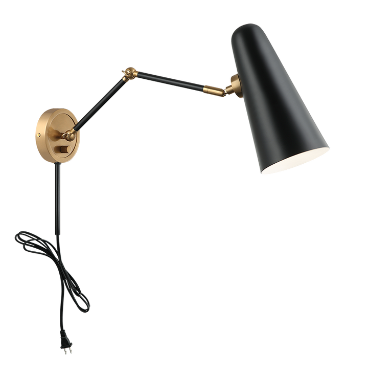Steel Frame with Adjustable Arm and Head Wall Sconce