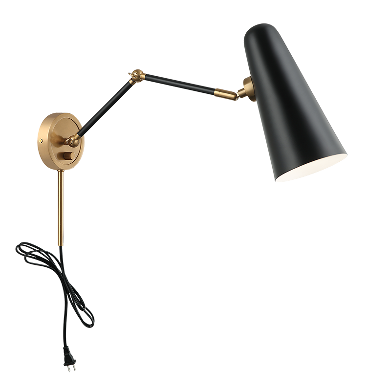 Steel Frame with Adjustable Arm and Head Wall Sconce