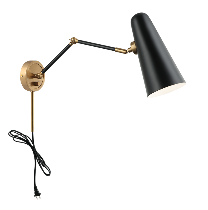 Steel Frame with Adjustable Arm and Head Wall Sconce