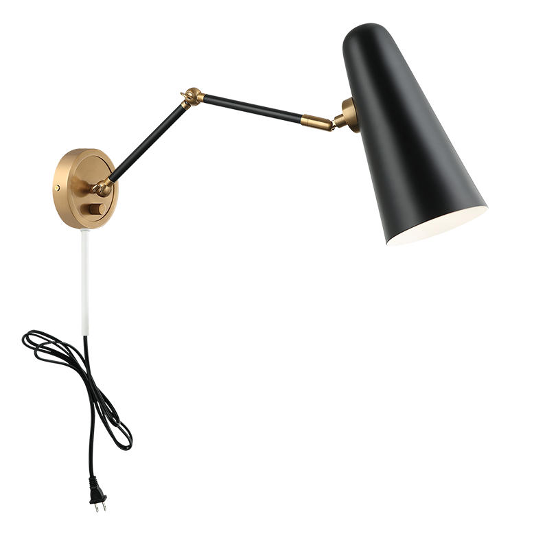 Steel Frame with Adjustable Arm and Head Wall Sconce