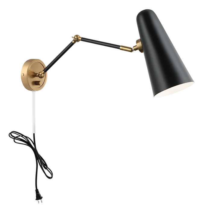 Steel Frame with Adjustable Arm and Head Wall Sconce