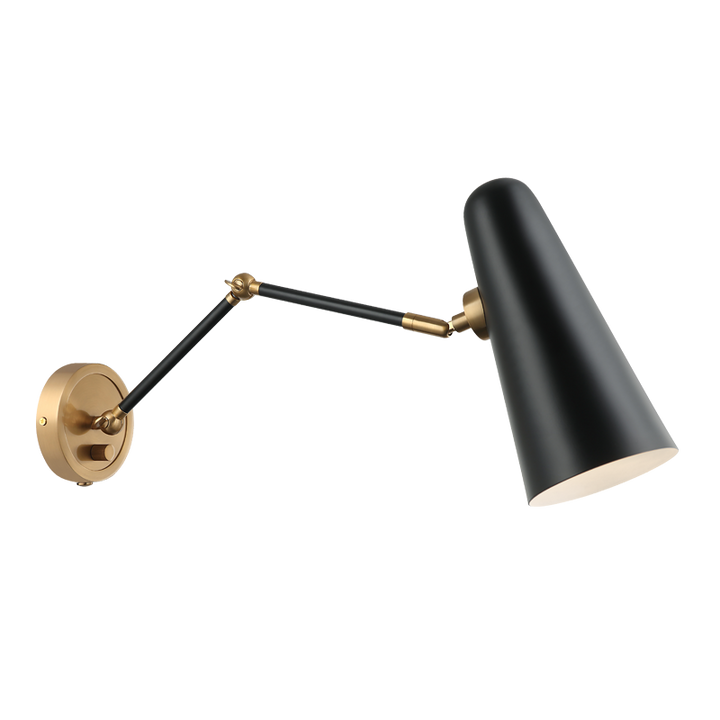 Steel Frame with Adjustable Arm and Head Wall Sconce