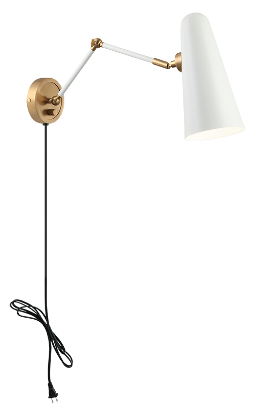 Steel Frame with Adjustable Arm and Head Wall Sconce