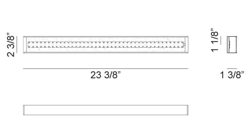LED Steel Rectangular Frame with Acrylic Diffuser Vanity Light