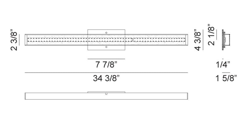 LED Steel Rectangular Frame with Acrylic Diffuser Vanity Light