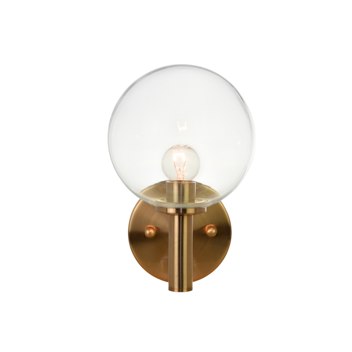 Steel Frame with Glass Globe Wall Sconce
