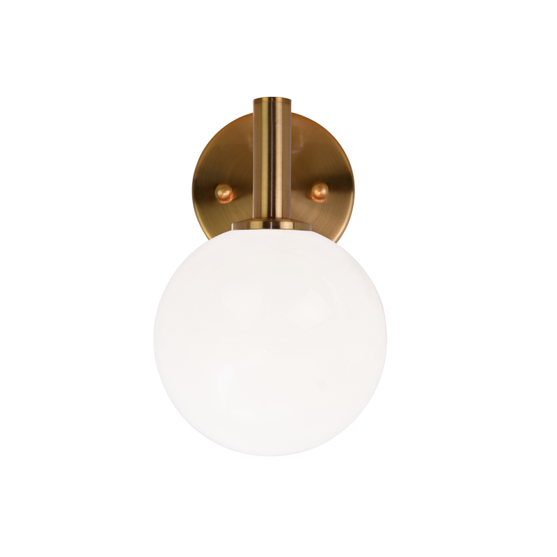 Steel Frame with Glass Globe Wall Sconce