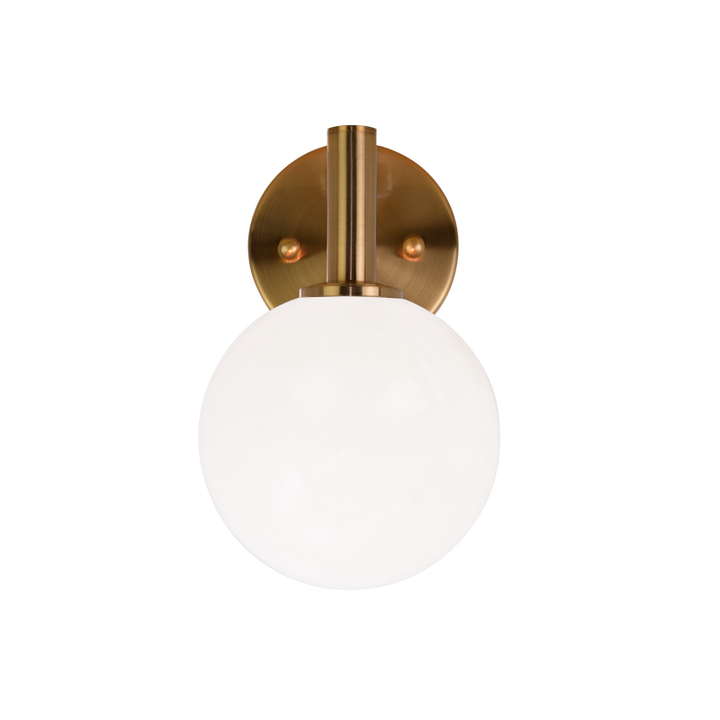 Steel Frame with Glass Globe Wall Sconce