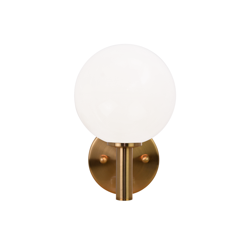 Steel Frame with Glass Globe Wall Sconce