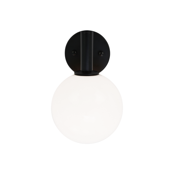 Steel Frame with Glass Globe Wall Sconce