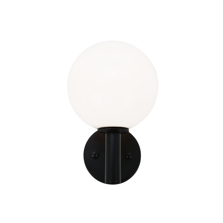 Steel Frame with Glass Globe Wall Sconce