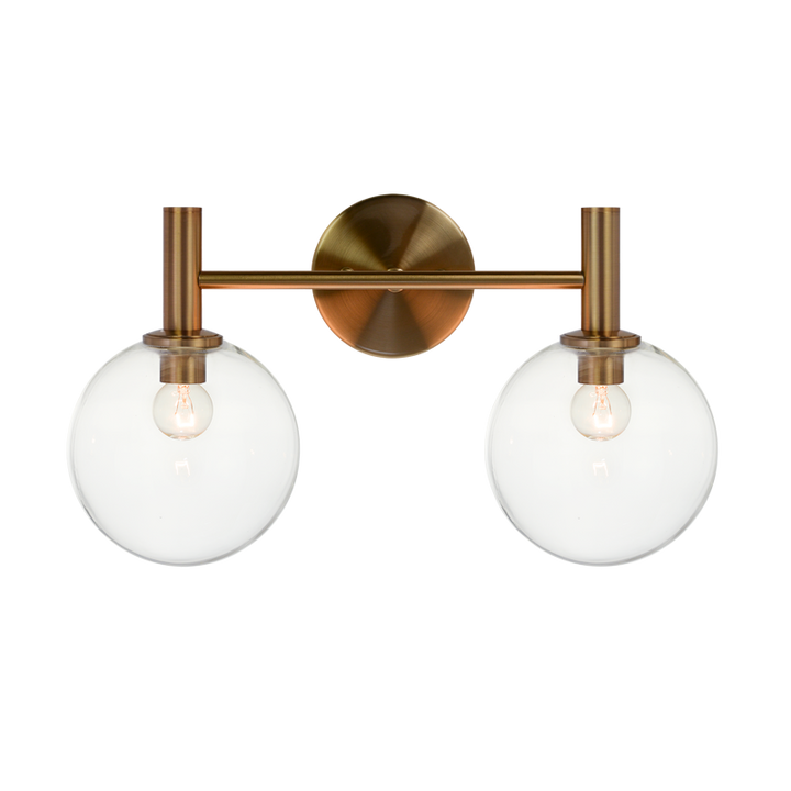 Steel Frame with Glass Globe Vanity Light