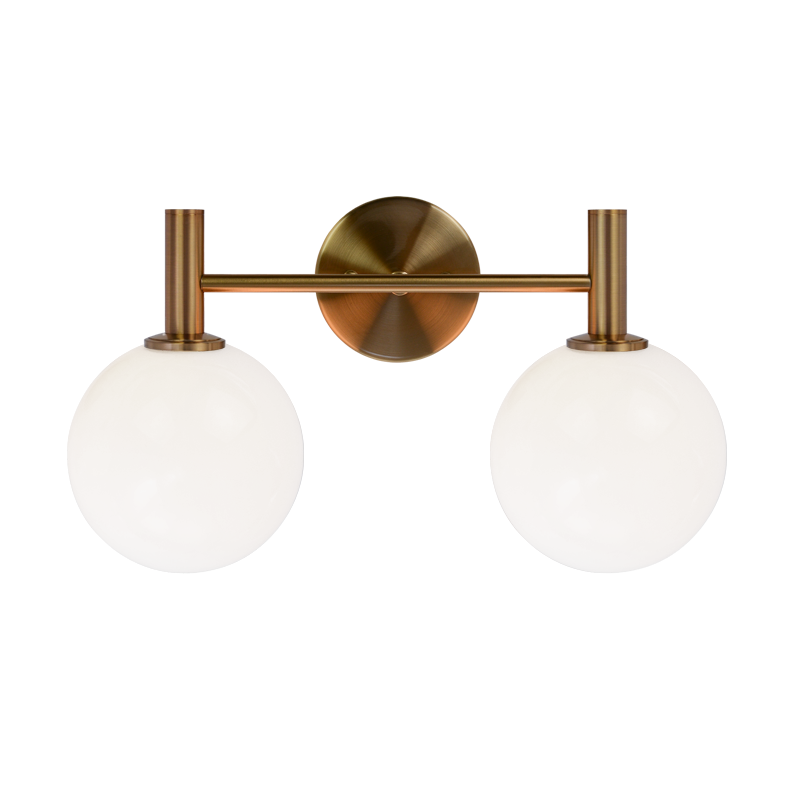 Steel Frame with Glass Globe Vanity Light