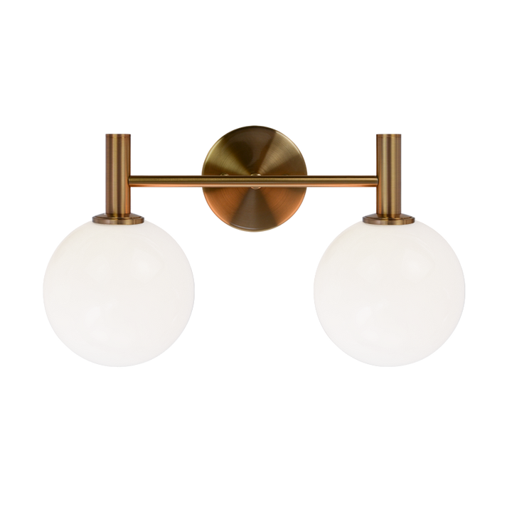 Steel Frame with Glass Globe Vanity Light