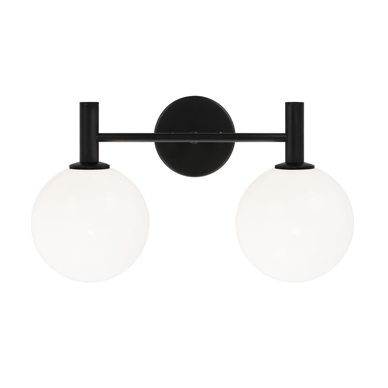 Steel Frame with Glass Globe Vanity Light