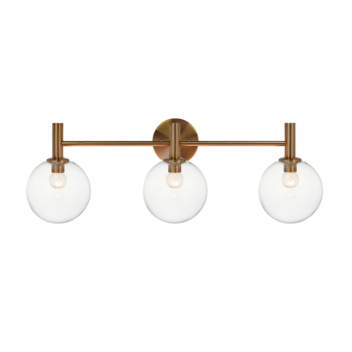 Steel Frame with Glass Globe Vanity Light
