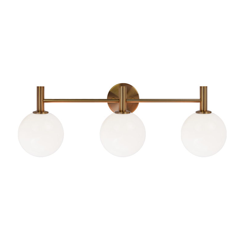 Steel Frame with Glass Globe Vanity Light