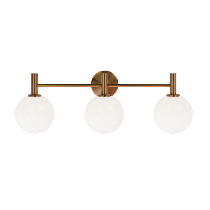 Steel Frame with Glass Globe Vanity Light