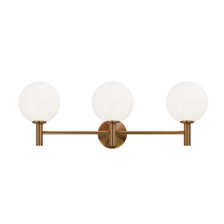 Steel Frame with Glass Globe Vanity Light