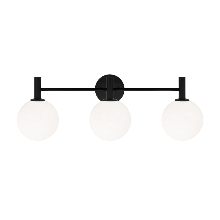 Steel Frame with Glass Globe Vanity Light
