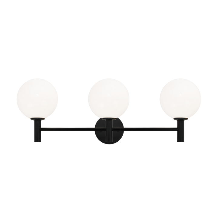 Steel Frame with Glass Globe Vanity Light