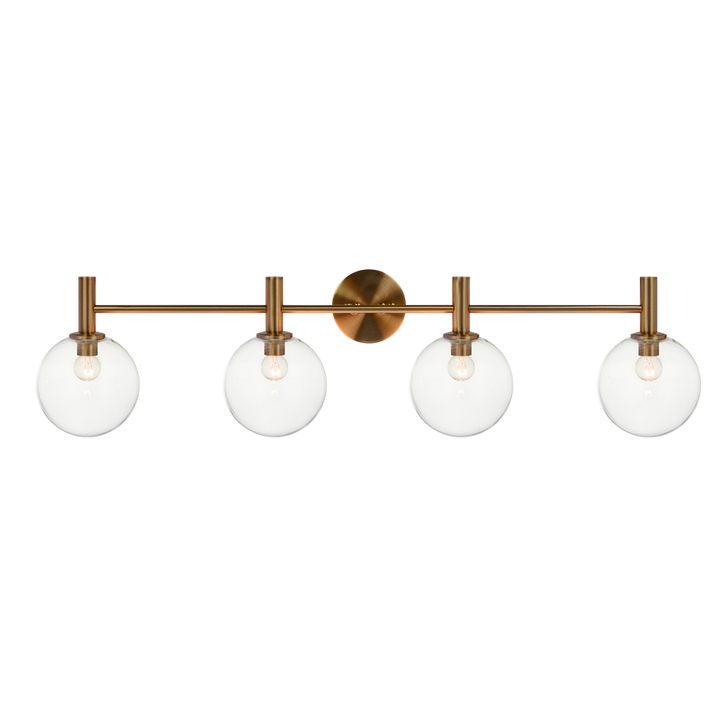 Steel Frame with Glass Globe Vanity Light