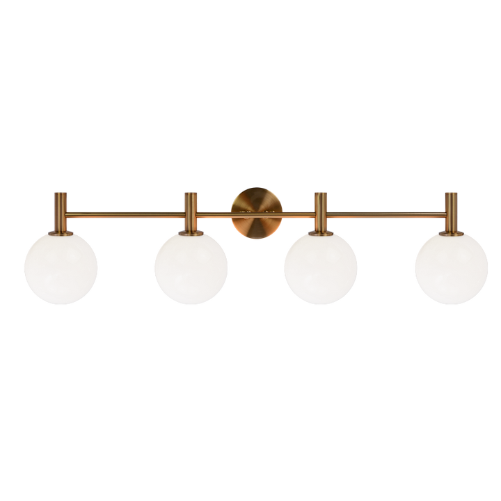 Steel Frame with Glass Globe Vanity Light