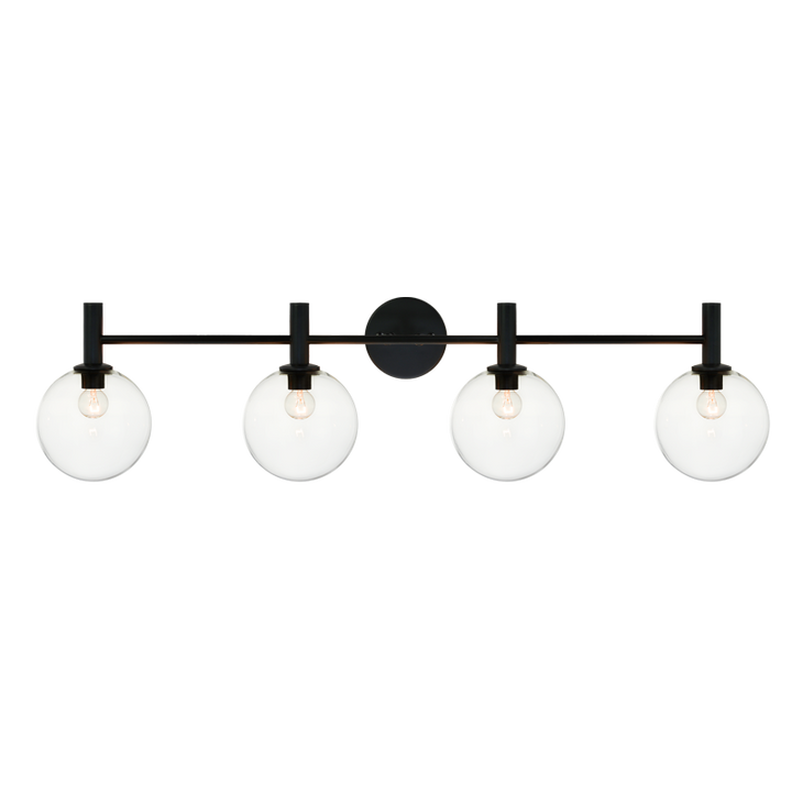 Steel Frame with Glass Globe Vanity Light
