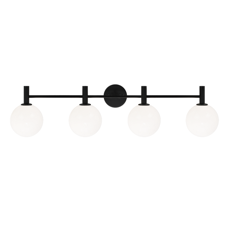 Steel Frame with Glass Globe Vanity Light