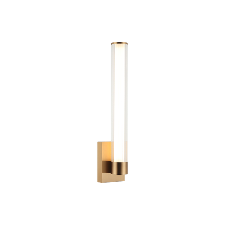 LED Steel Frame with Clear Ribbed Glass Diffuser Wall Sconce