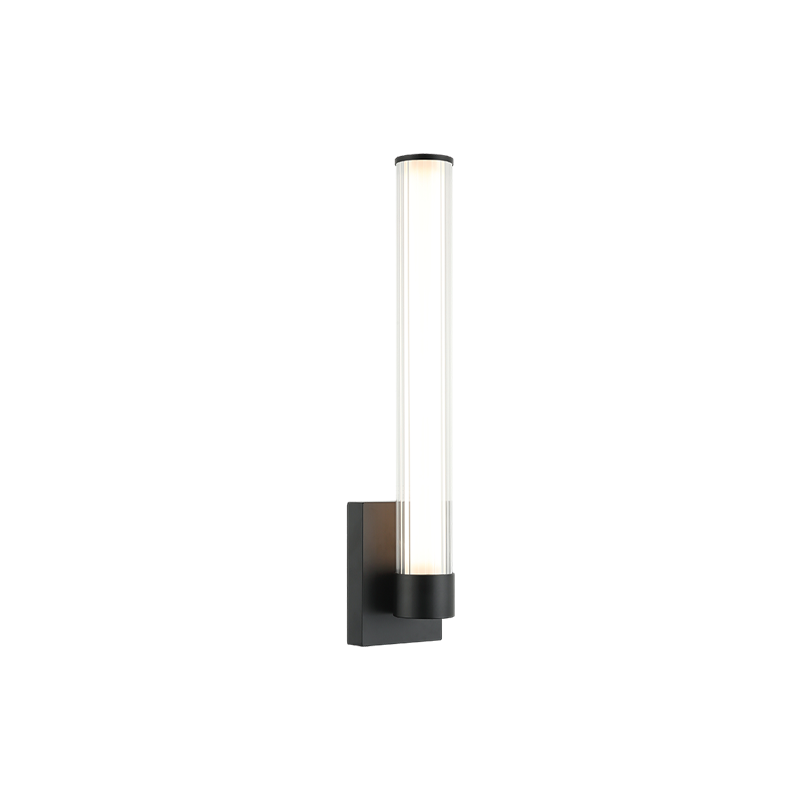 LED Steel Frame with Clear Ribbed Glass Diffuser Wall Sconce