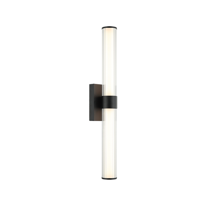 LED Steel Frame with Clear Ribbed Glass Diffuser Vanity Light