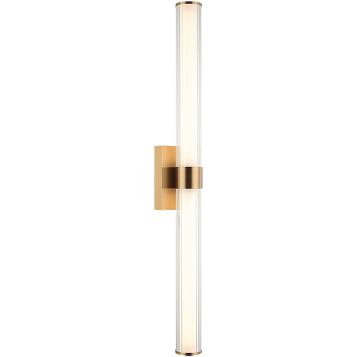 LED Steel Frame with Clear Ribbed Glass Diffuser Vanity Light