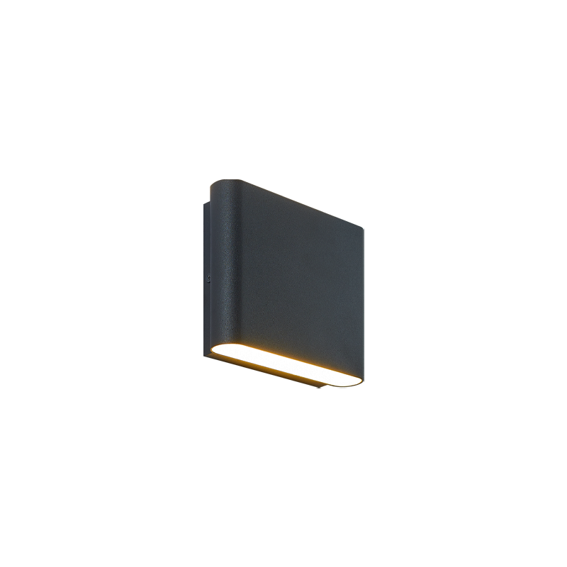 LED Curved Edge Steel Frame with Acrylic Diffuser Outdoor Wall Sconce
