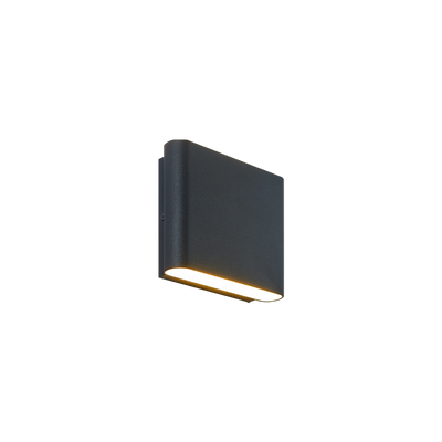 LED Curved Edge Steel Frame with Acrylic Diffuser Outdoor Wall Sconce