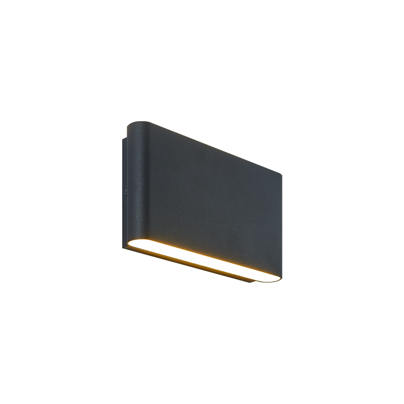 LED Curved Edge Steel Frame with Acrylic Diffuser Outdoor Wall Sconce