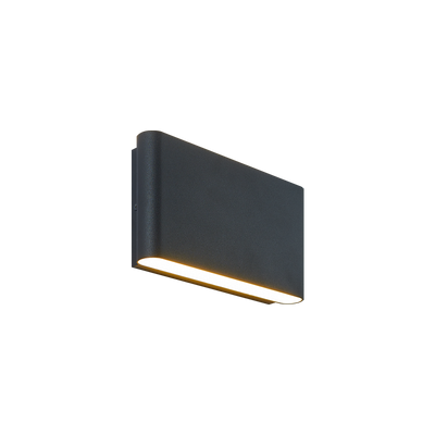 LED Curved Edge Steel Frame with Acrylic Diffuser Outdoor Wall Sconce