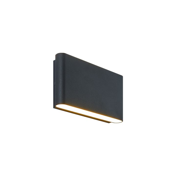 LED Curved Edge Steel Frame with Acrylic Diffuser Outdoor Wall Sconce