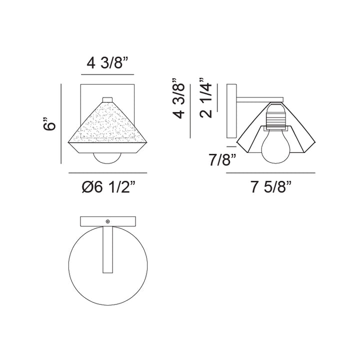 Steel Frame with Cone Shade Two Tone Wall Sconce