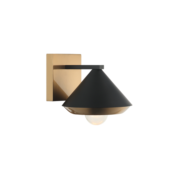 Steel Frame with Cone Shade Two Tone Wall Sconce