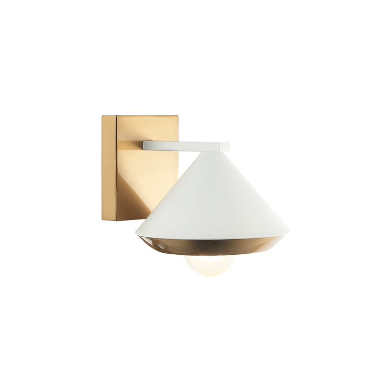 Steel Frame with Cone Shade Two Tone Wall Sconce