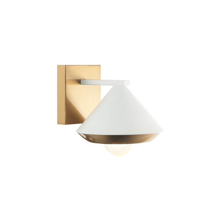 Steel Frame with Cone Shade Two Tone Wall Sconce